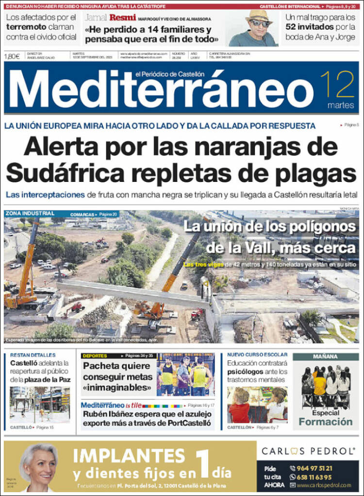 Portada de El Periódico Mediterraneo (España)