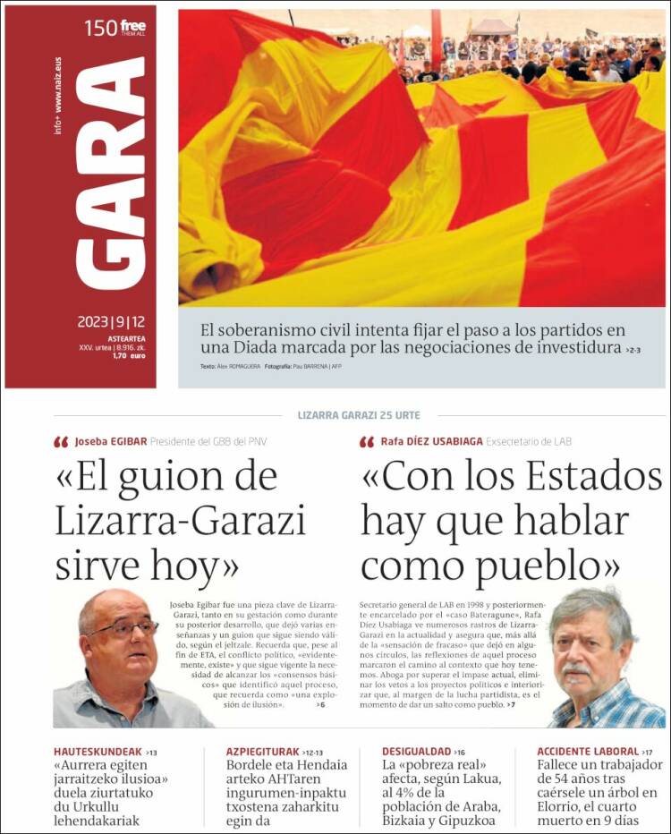 Portada de Gara (España)