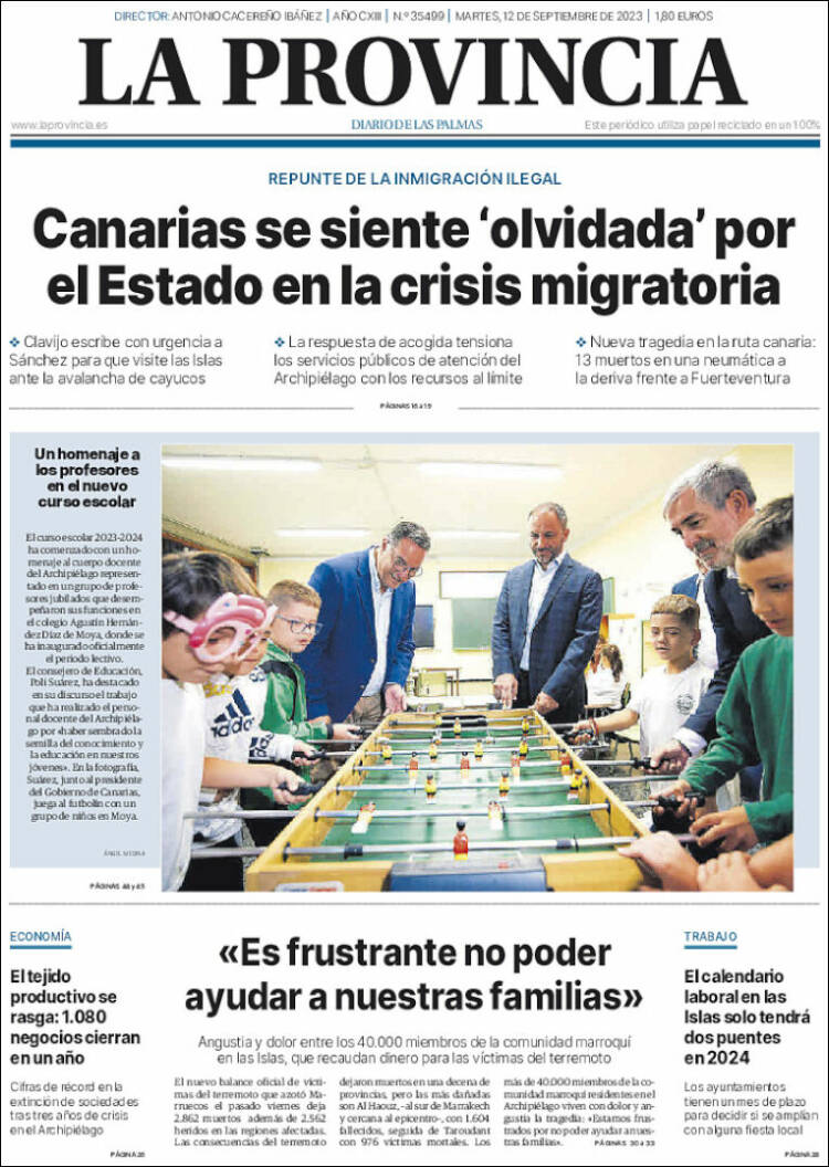 Portada de La Provincia (España)