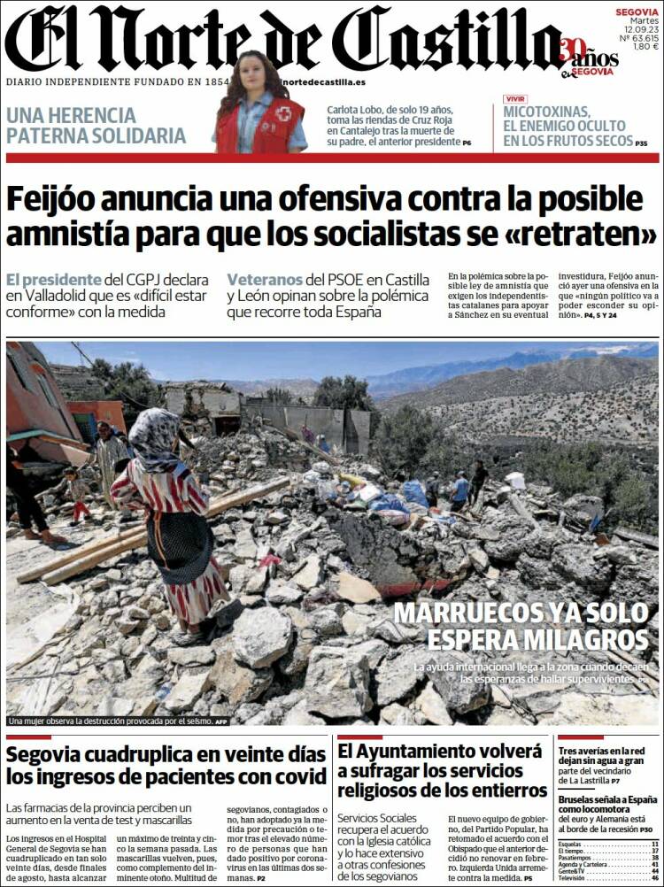 Portada de Norte de Castilla - Segovia (España)