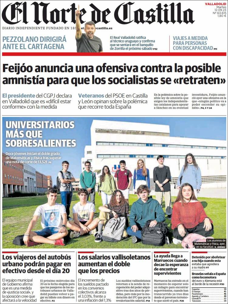 Portada de Norte de Castilla - Valladolid (España)