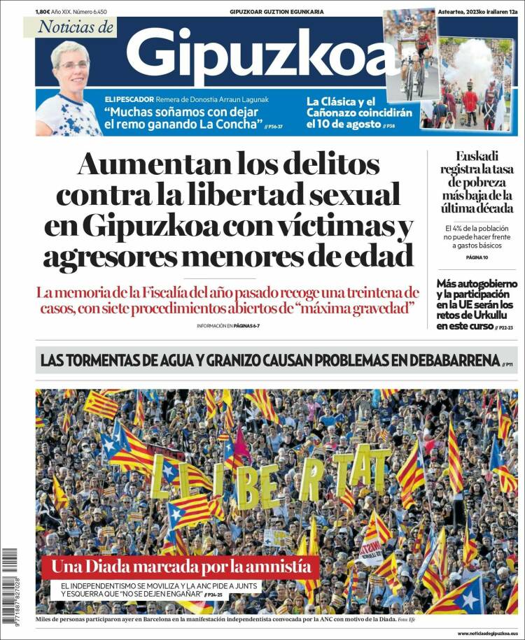 Portada de Noticias de Gipuzkoa (España)
