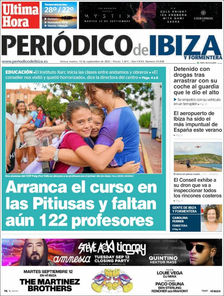 Portada de Periódico de Ibiza (España)