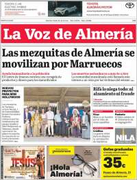 Portada de La Voz de Almería (España)