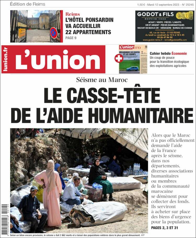 Portada de L'Union (Francia)