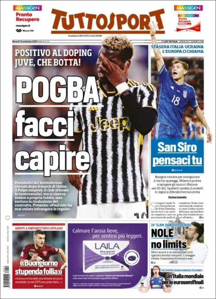 Portada de Tuttosport (Italia)