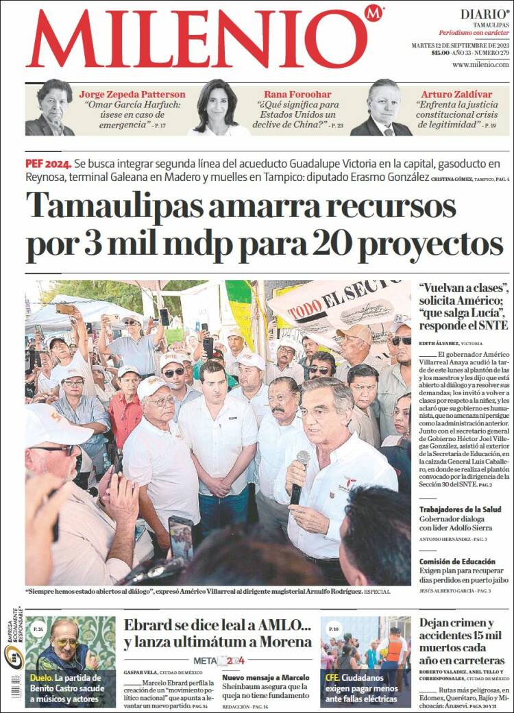 Portada de Milenio - Tamaulipas (M&eacute;xico)