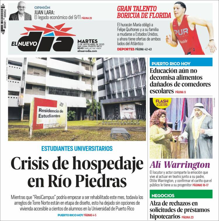 Portada de El Nuevo Día (Puerto Rico)