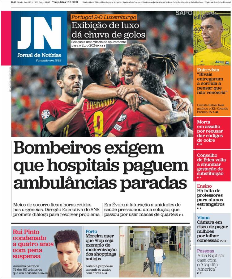 Portada de Jornal de Notícias (Portugal)