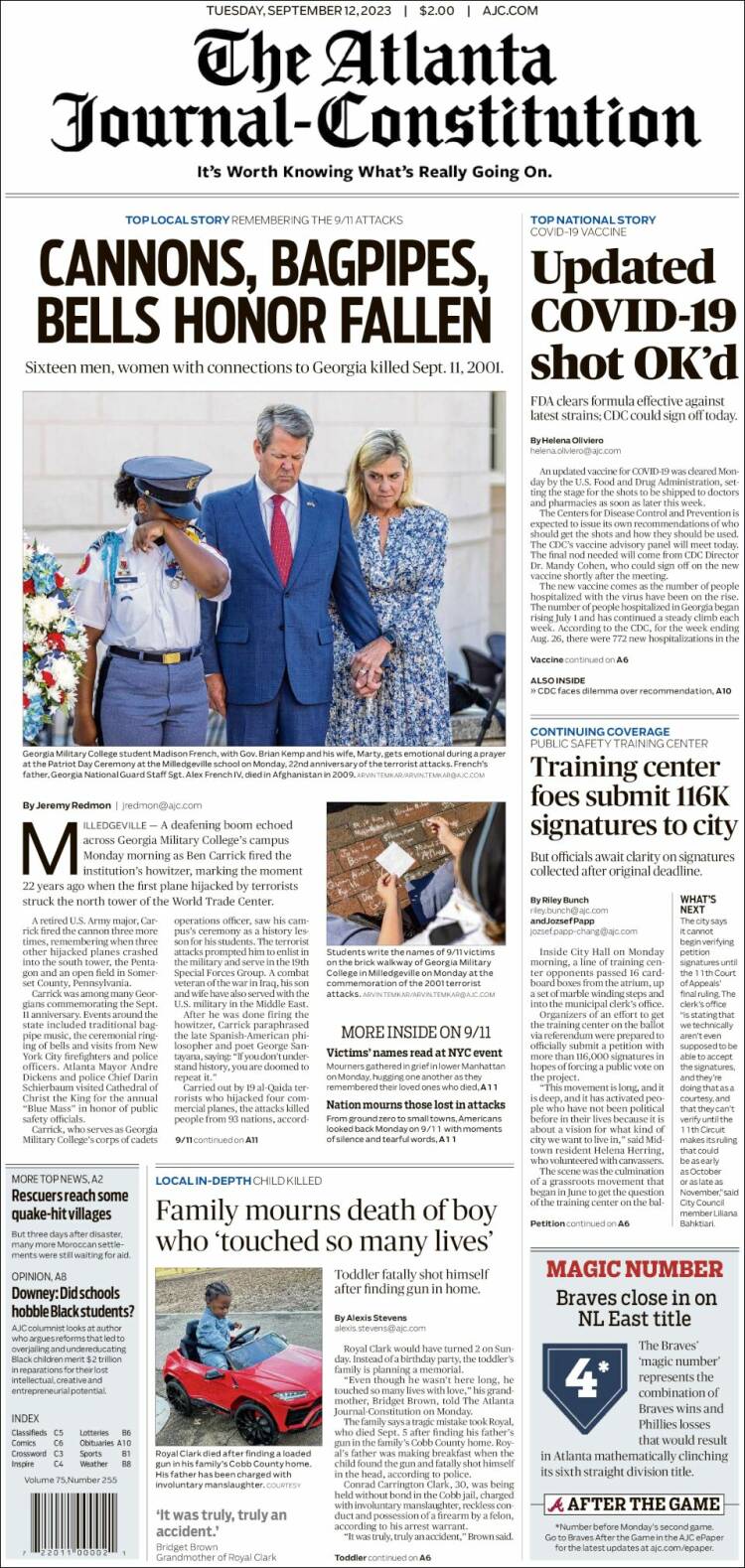 Portada de The Atlanta Journal-Constitution (USA)