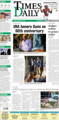 Portada de Times Daily (USA)