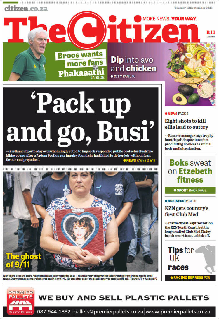 Portada de The Citizen (Sud&aacute;frica)