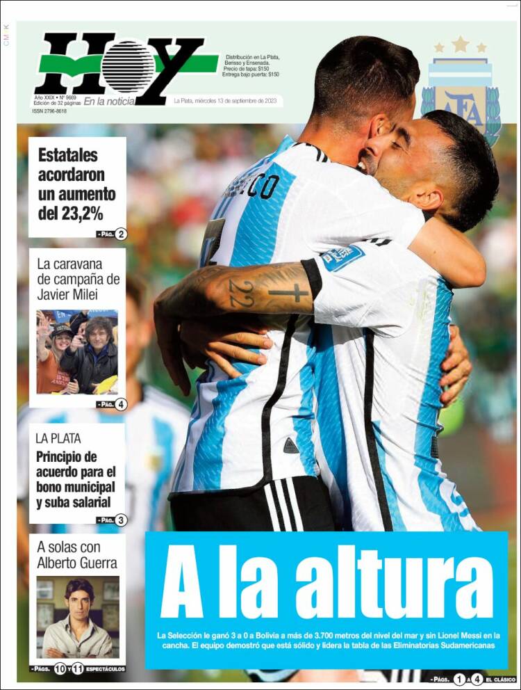 Portada de Diario Hoy (Argentina)