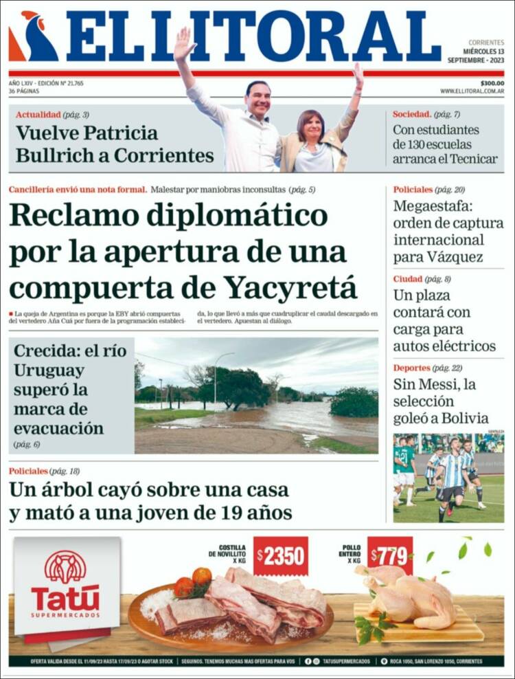 Portada de El Litoral Corrientes (Argentina)