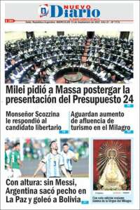 Portada de Nuevo Diario de Salta (Argentina)