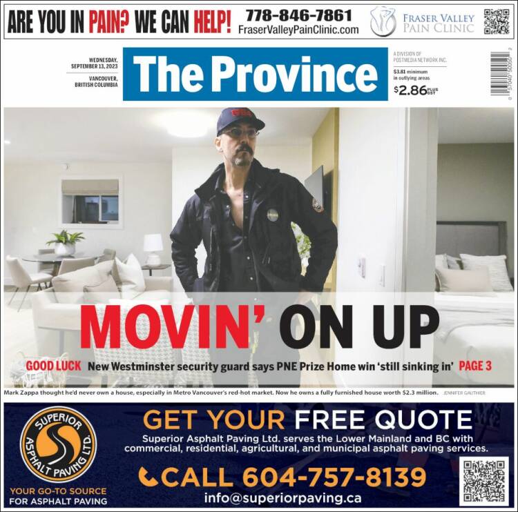 Portada de The Province (Canadá)