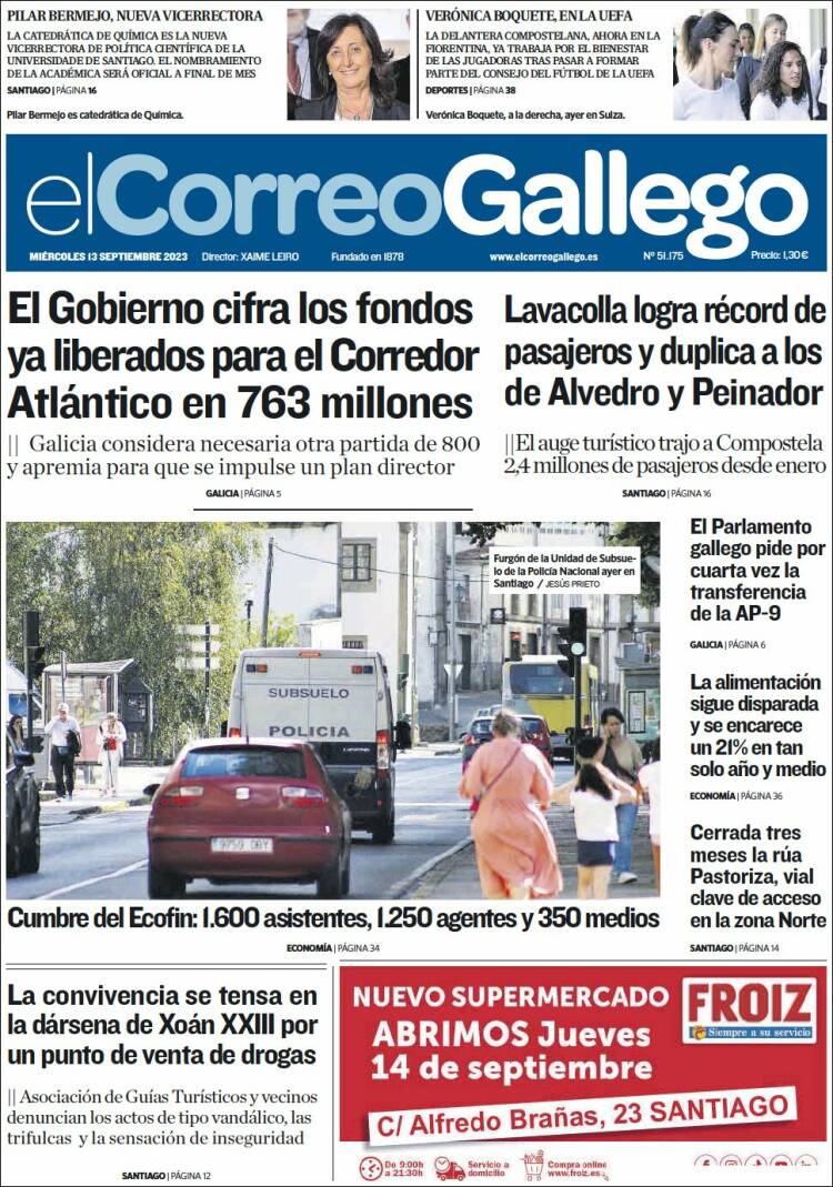 Portada de El Correo Gallego (Espa&ntilde;a)