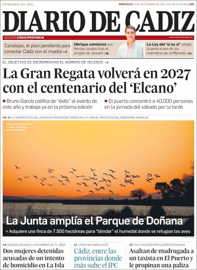 Portada de Diario de Cádiz (Espa&ntilde;a)