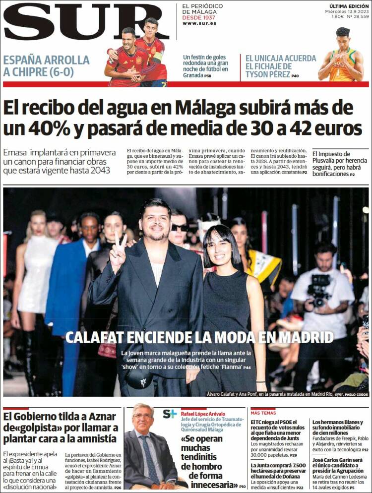 Portada de Diario el Sur (Espa&ntilde;a)