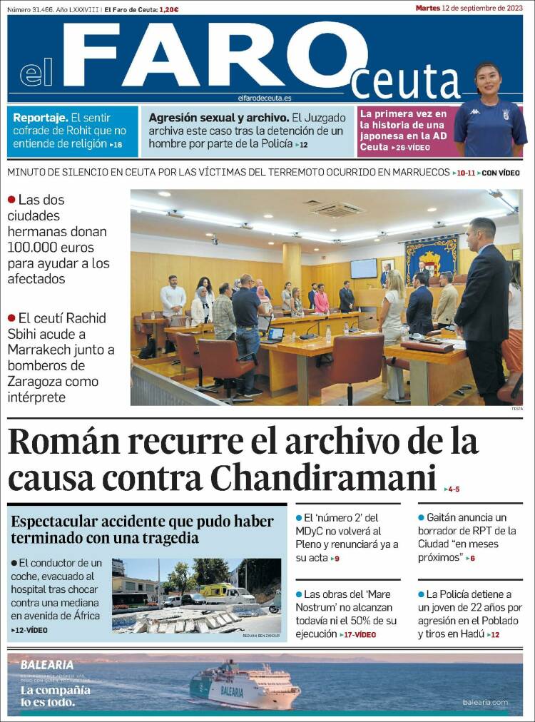 Portada de El Faro de Ceuta (Espa&ntilde;a)