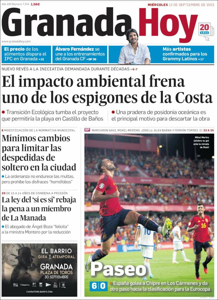 Portada de Granada Hoy (Espa&ntilde;a)
