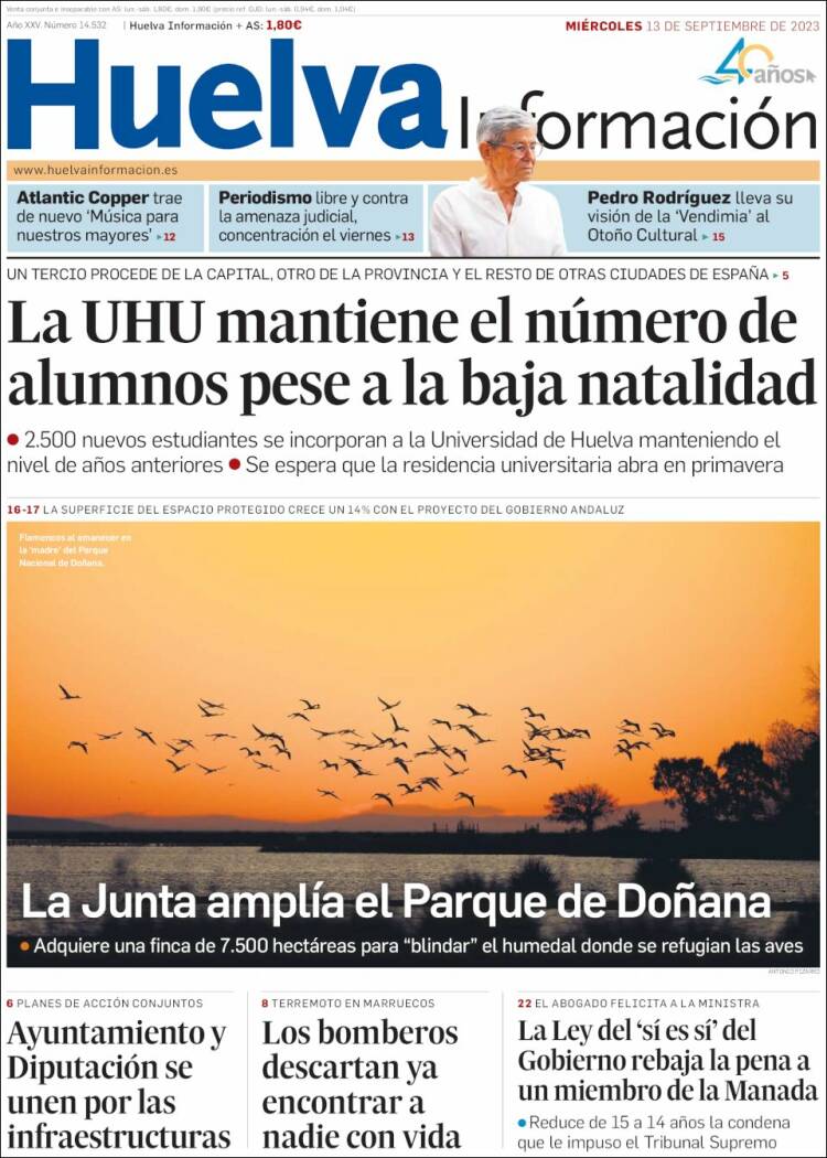 Portada de Huelva Información (Espa&ntilde;a)