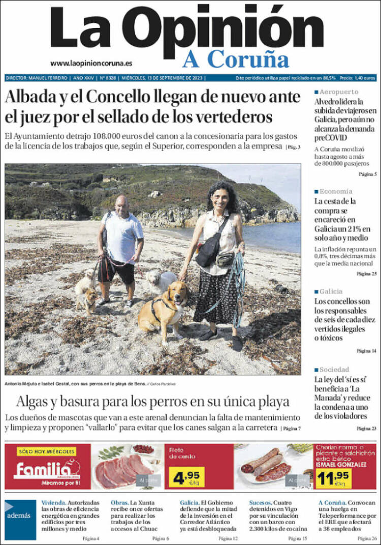 Portada de La Opinión de A Coruña (Espa&ntilde;a)