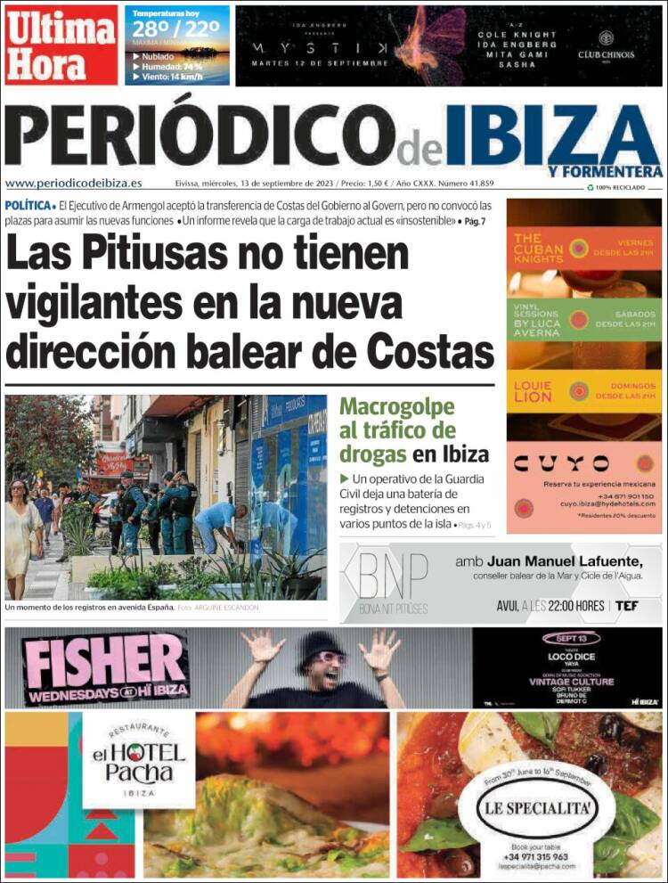Portada de Periódico de Ibiza (Espa&ntilde;a)