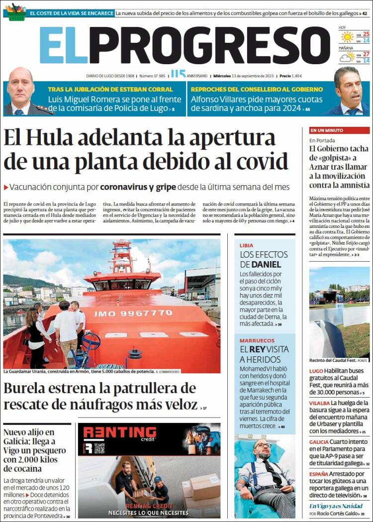 Portada de El Progreso (Espa&ntilde;a)