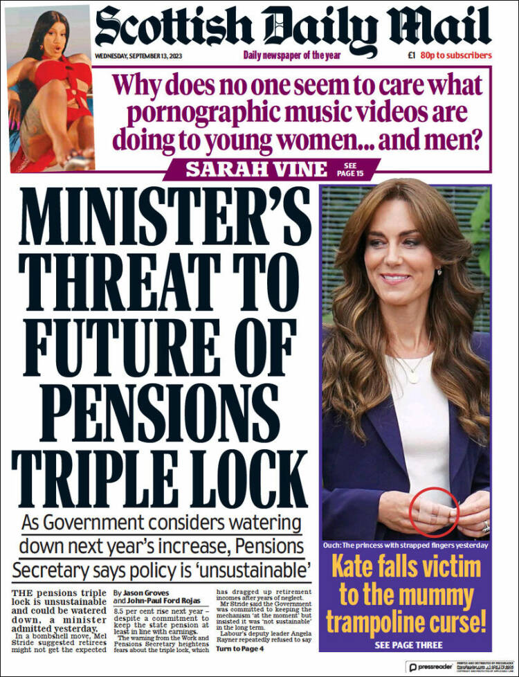Portada de Scottish Daily Mail (Reino Unido)