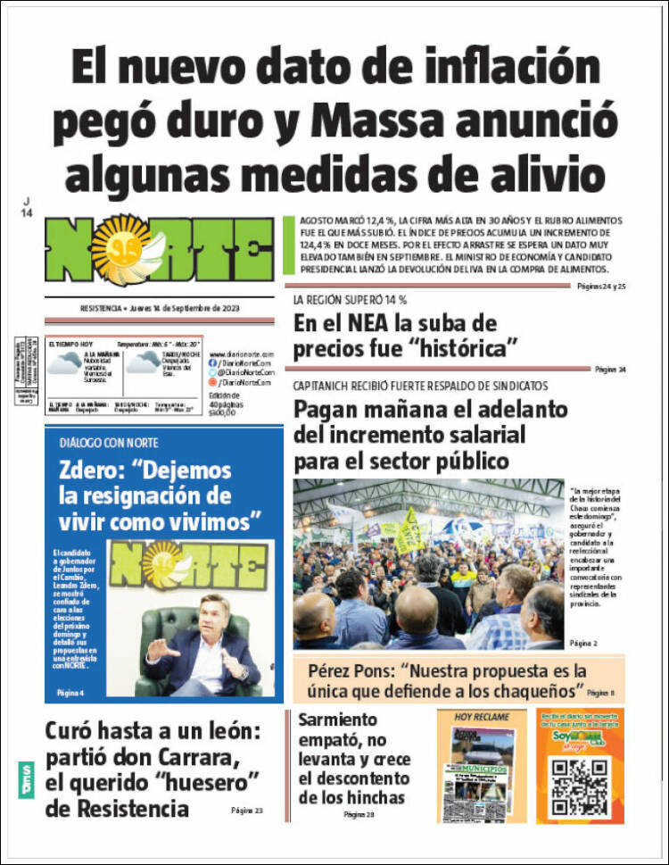 Portada de Diario Norte (Argentina)