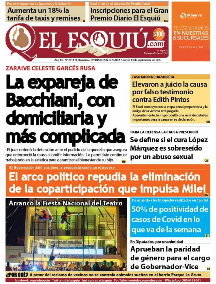 Portada de El Esquiu (Argentina)