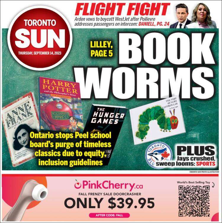 Portada de The Toronto Sun (Canadá)