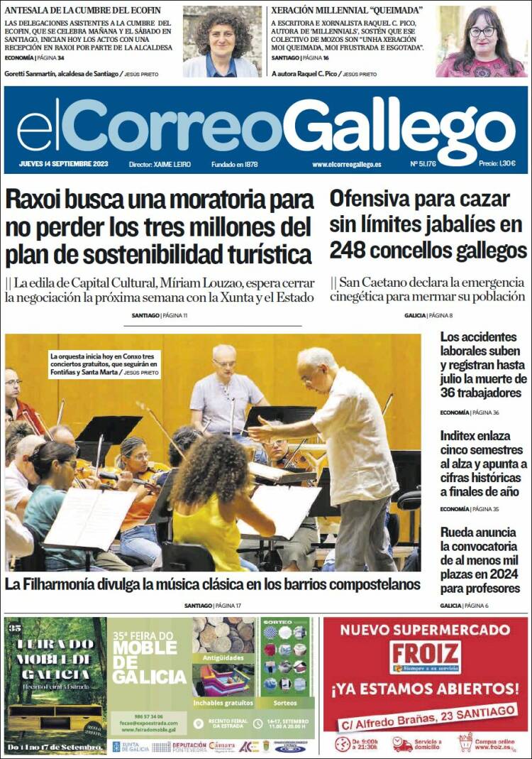Portada de El Correo Gallego (España)