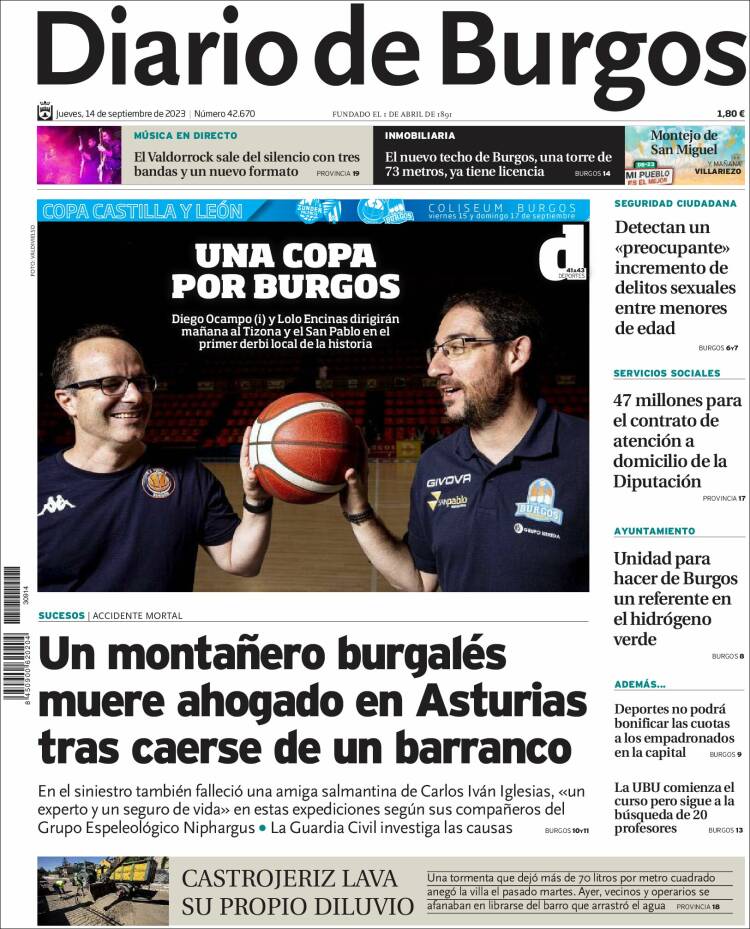 Portada de Diario de Burgos (España)