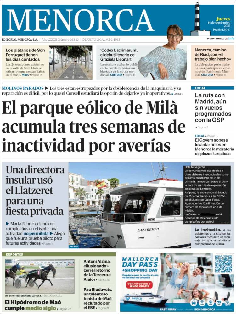 Portada de Menorca - Diario Insular (España)