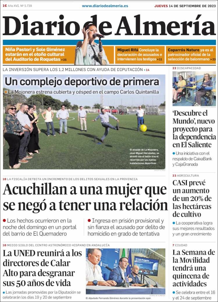 Portada de Diario de Almería (España)