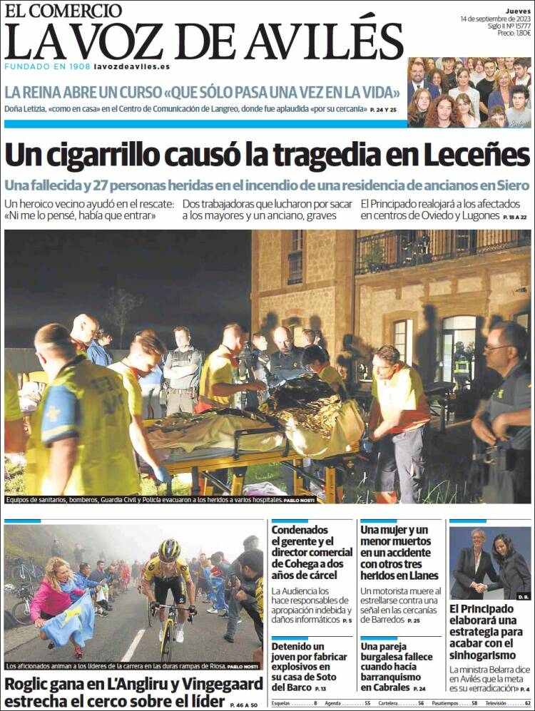 Portada de El Comercio - Avilés (España)