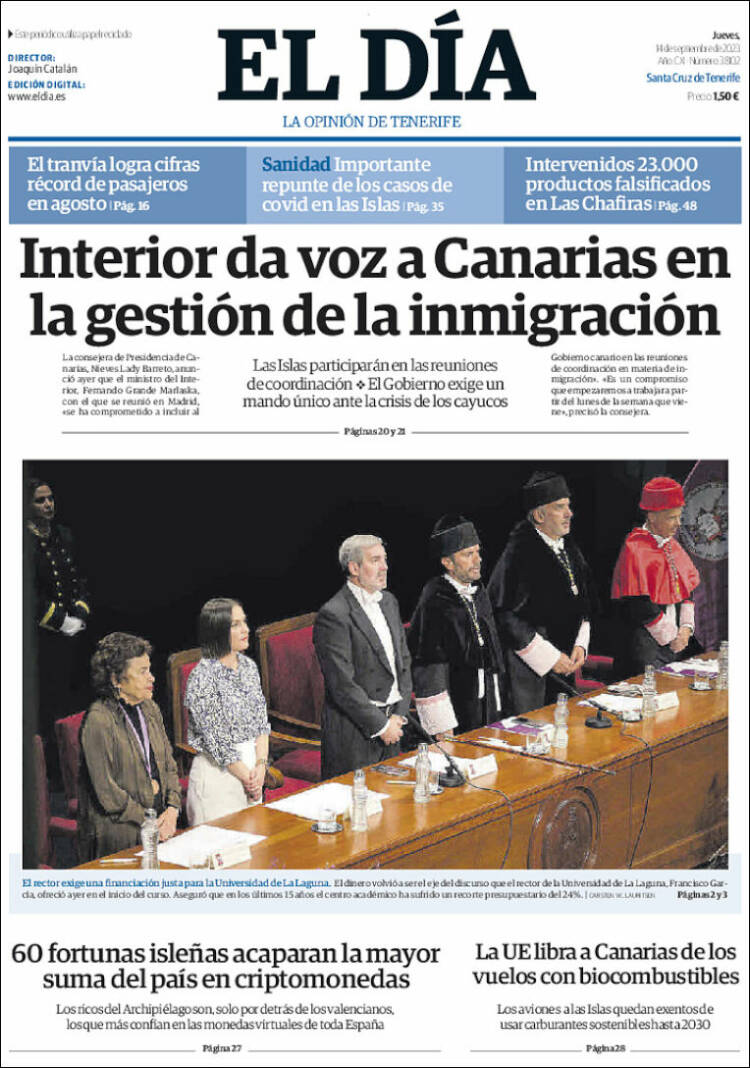Portada de El Día (España)