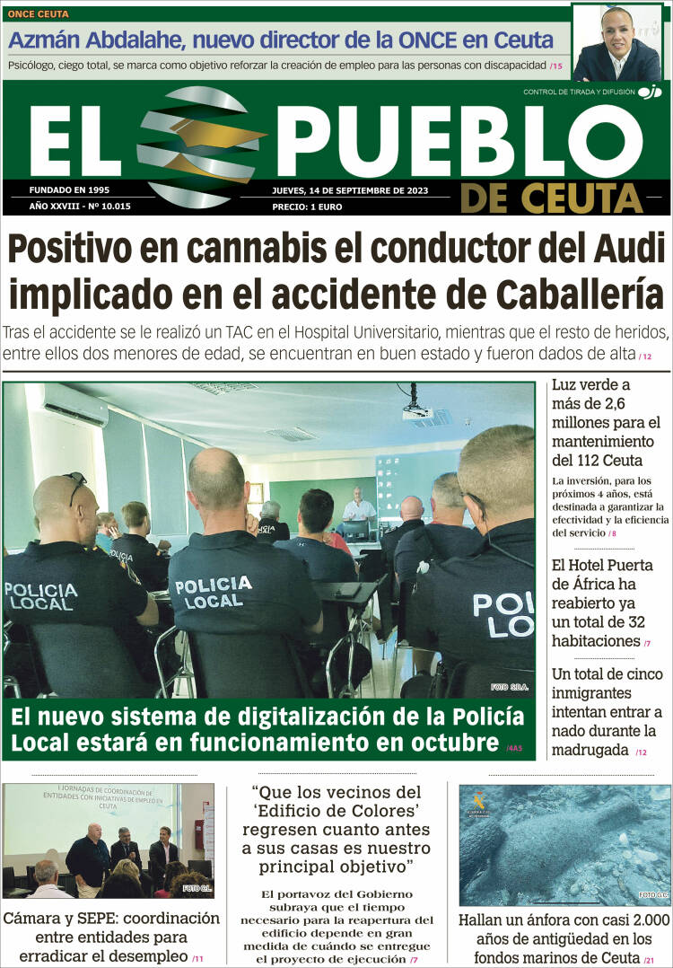 Portada de El Pueblo de Ceuta (España)