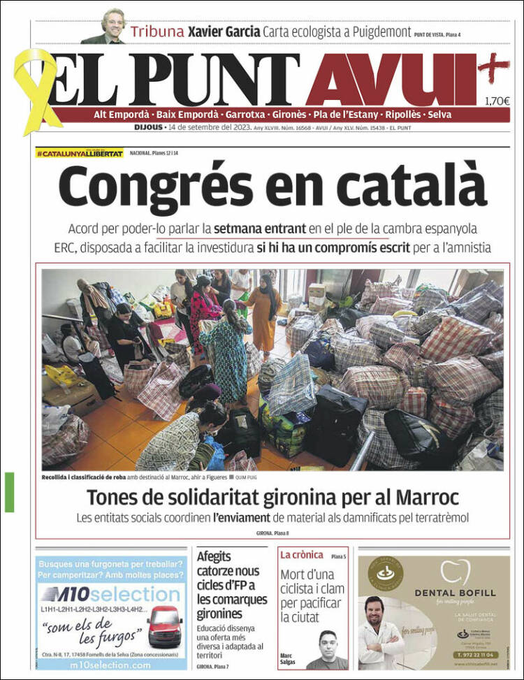 Portada de El Punt Avui - Girona (España)