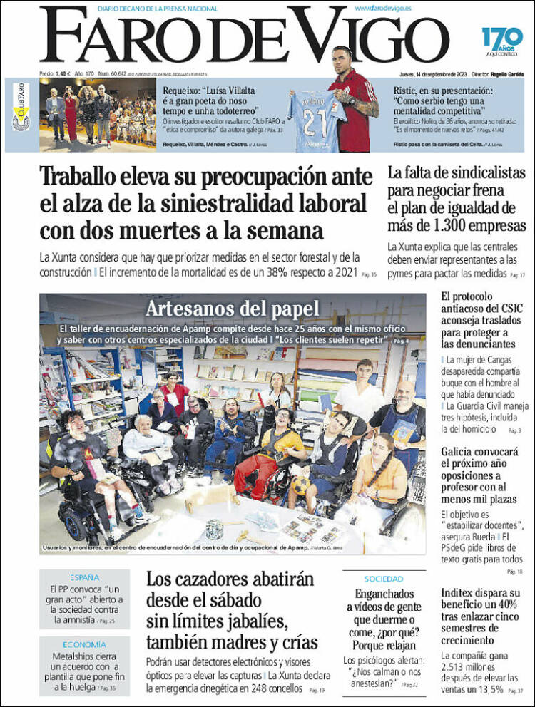 Portada de Faro de Vigo (España)