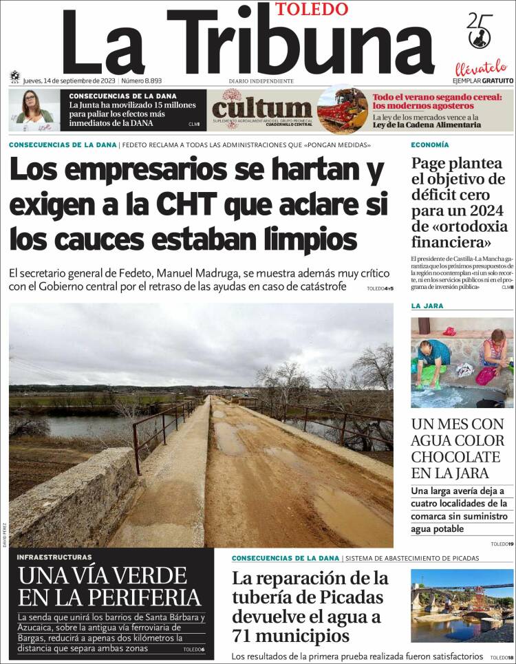 Portada de La Tribuna de Toledo (España)