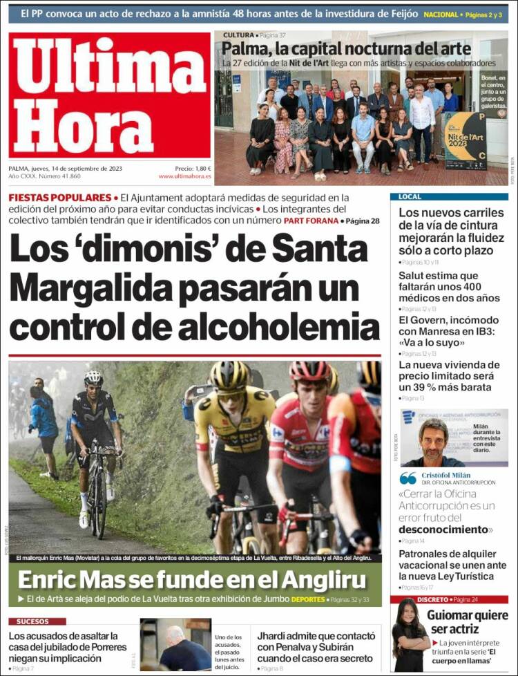 Portada de Última Hora (España)