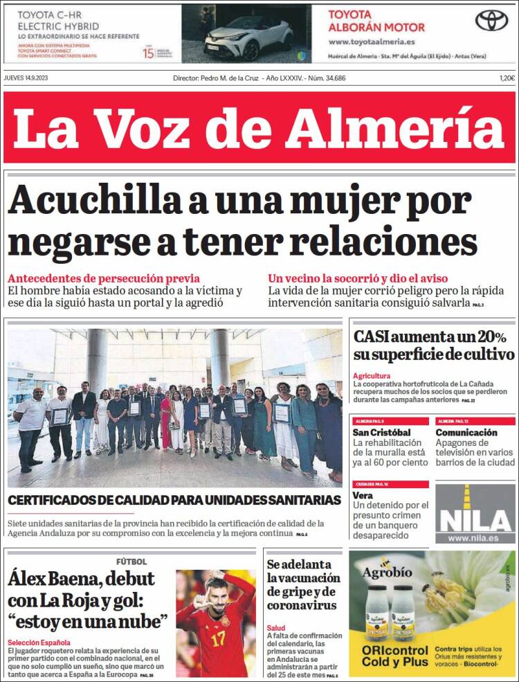 Portada de La Voz de Almería (España)