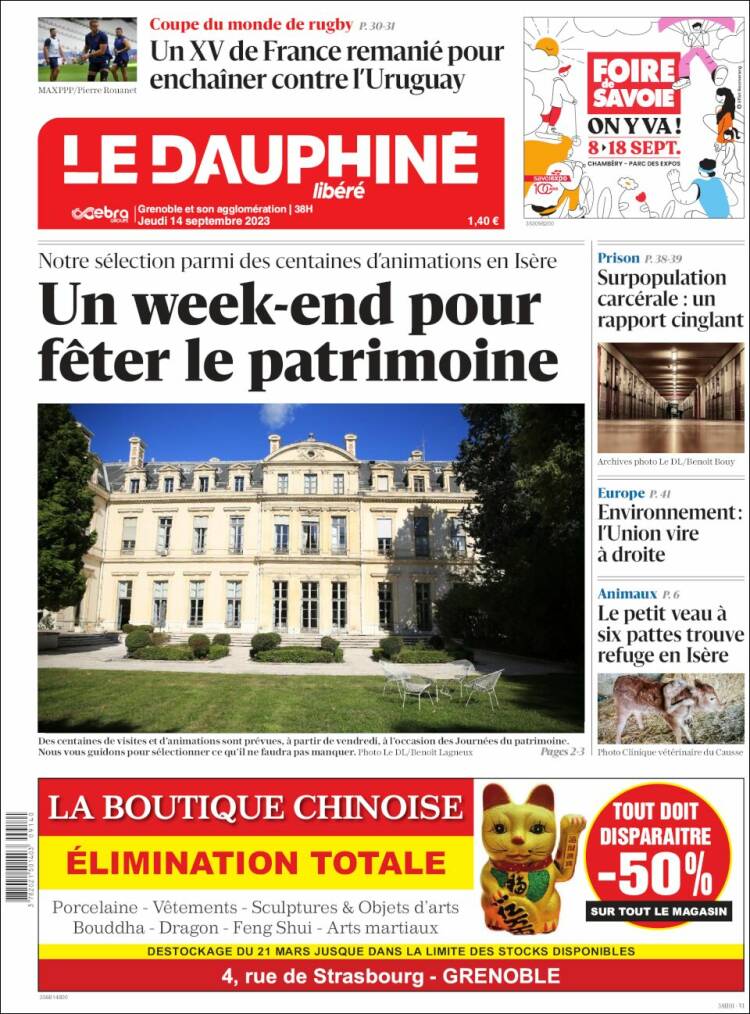 Portada de Le Dauphiné Libéré (Francia)