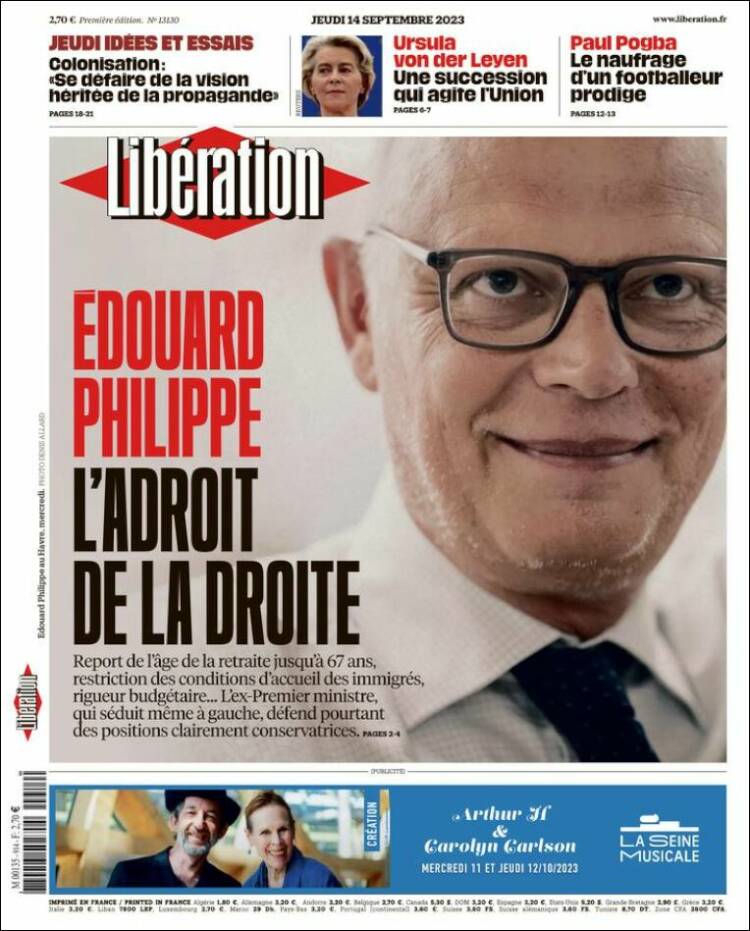 Portada de Libération (Francia)