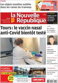 Portada de La Nouvelle Republique (Francia)