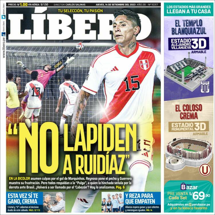 Portada de Líbero (Per&uacute;)