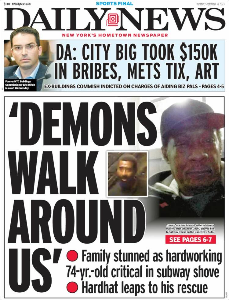 Portada de Daily News - New York (USA)